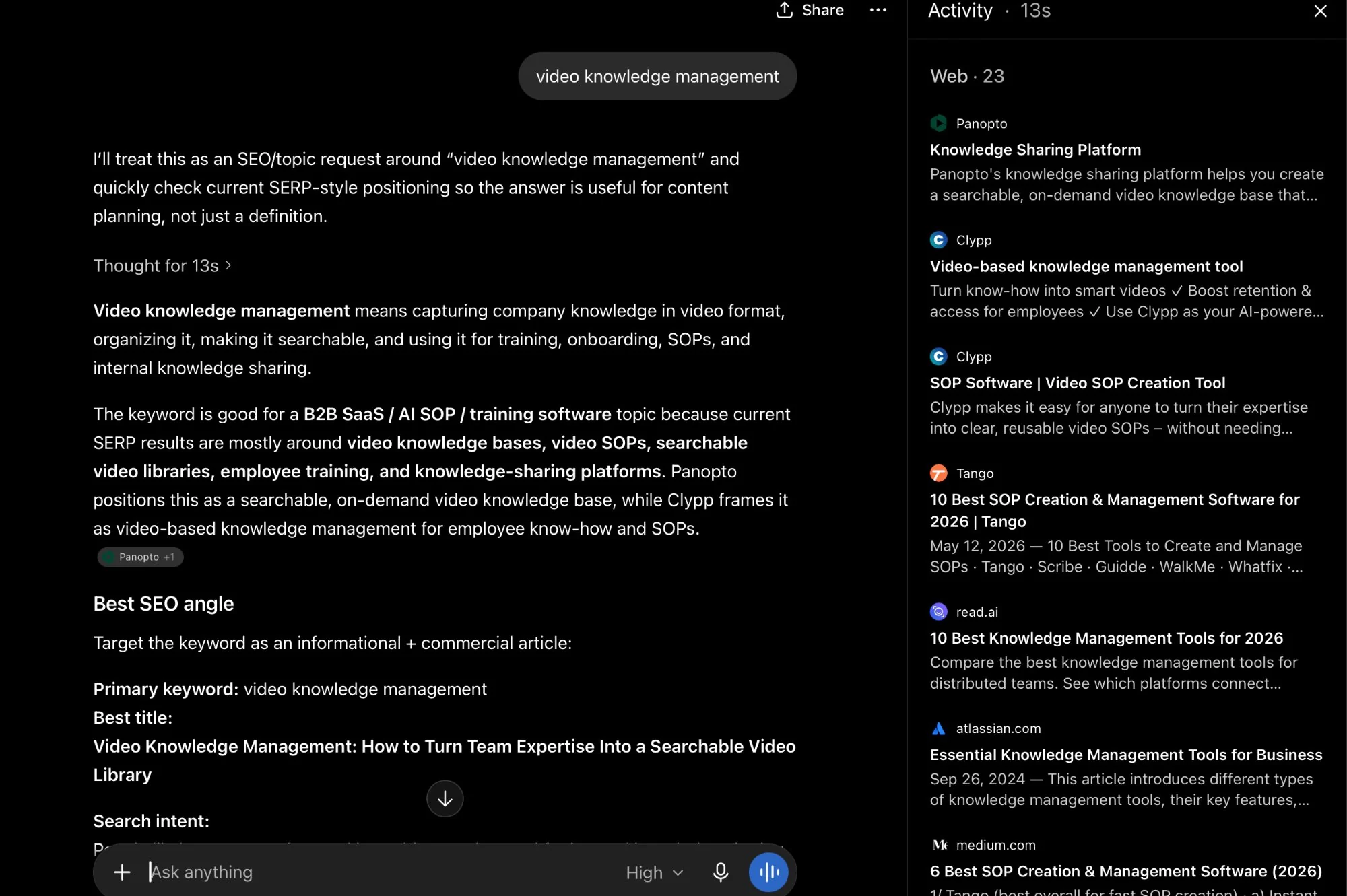 ChatGPT — video knowledge management