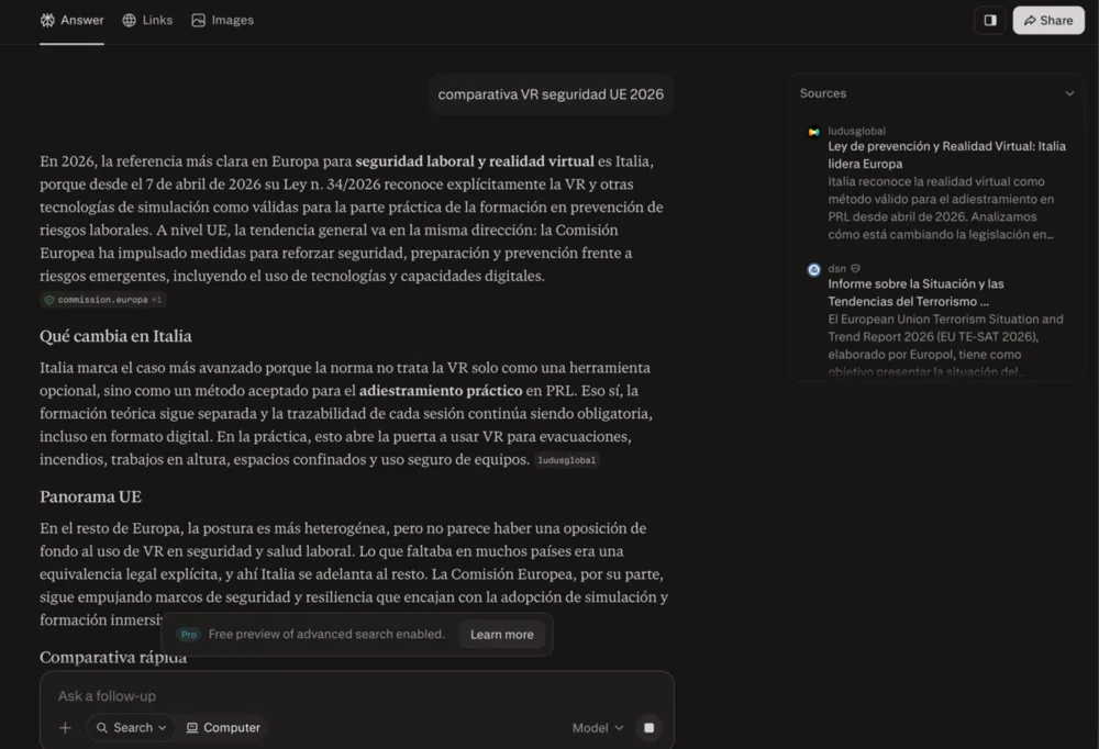 Perplexity — comparativa VR seguridad UE 2026